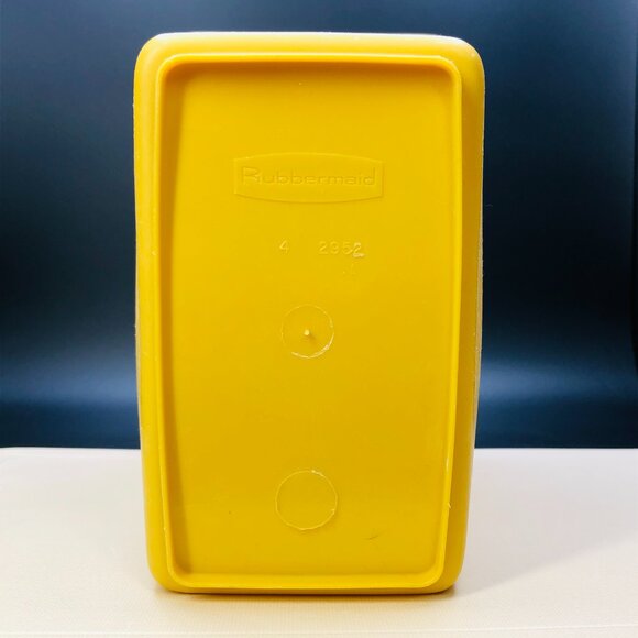 Vintage 60s Rubbermaid Mustard Yellow Plastic Small Trash Can Wastebasket - Picture 5 of 11